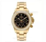 All Gold Rolex Cosmo Daytona Watch Inlaid with Double diamonds